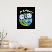 Planerd Funny Planet Puns Dark BG Poster (Küche)