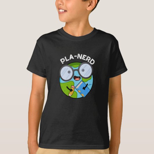 Planerd Funny Planet Puns Dark BG T-Shirt (Vorderseite)