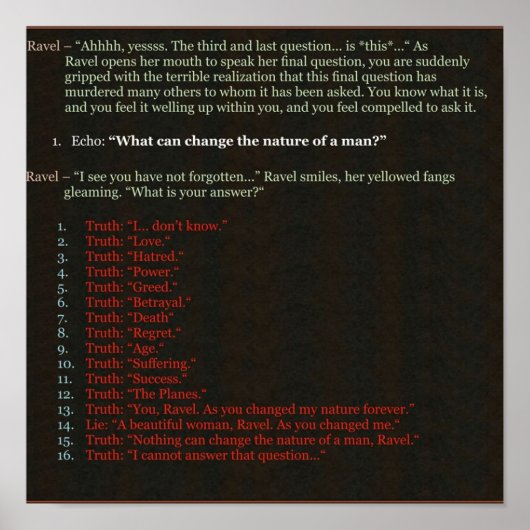 Planescape Torment Was kann die Natur verändern Poster (Vorne)