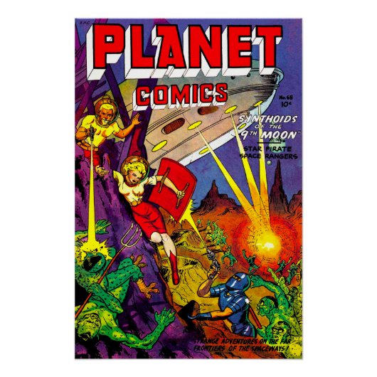 Planet Alien Sci-fi-Comic Poster (Vorderseite)