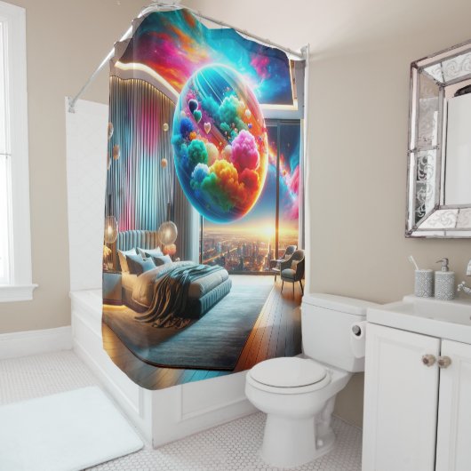 Planet Art Duschvorhang (Beispiel)