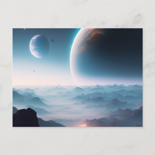 Planet Aufstieg des Weltraums neue Adresse Postkarte (Vorderseite)