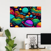 Planet background LARGE Poster (Heimbüro)
