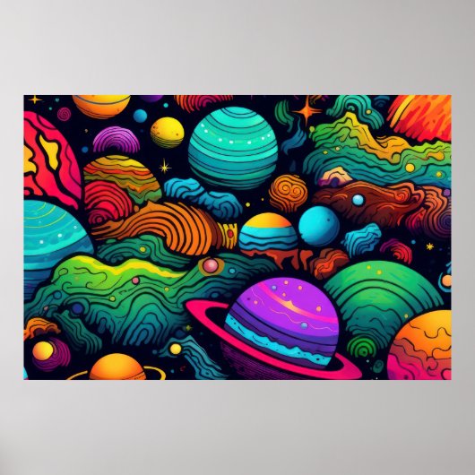 Planet background LARGE Poster (Vorne)