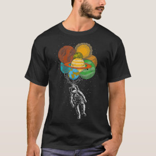 Planet Balloon Space Science Kids Gift Galay Astro T-Shirt