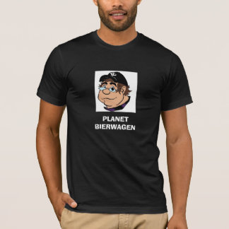 PLANET BIERWAGEN Karikatur-Schwarz-T - Shirt