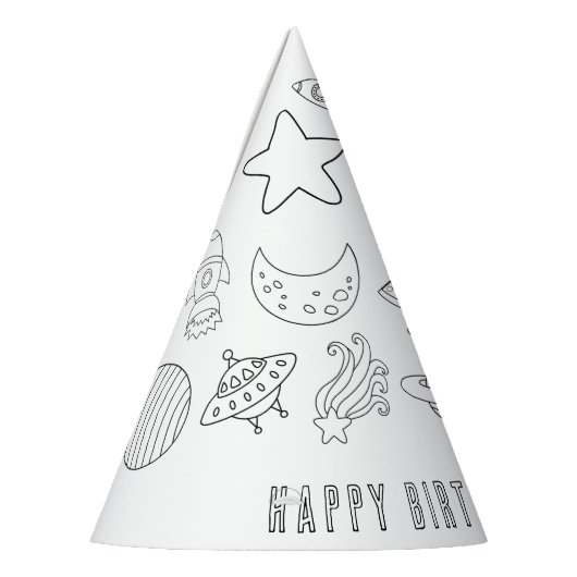 Planet Birthday Party Hat Partyhütchen (Links)