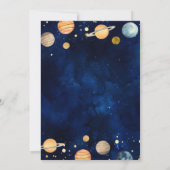 Planet Boy Weltraum 1. Reise um die Sonne Geburtst Einladung (Rückseite)