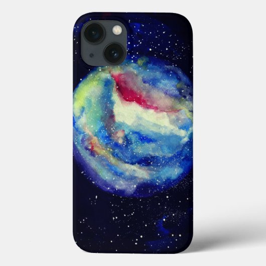 Planet Case, Wasserfarben-Cosmos-Kunst Case-Mate iPhone Hülle (Rückseite)