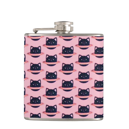 Planet Cat Flask Flachmann (Vorderseite)
