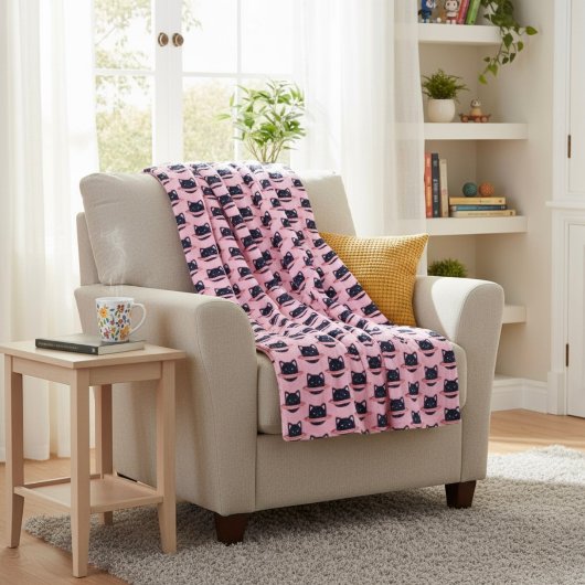 Planet Cat Fleece Blanket