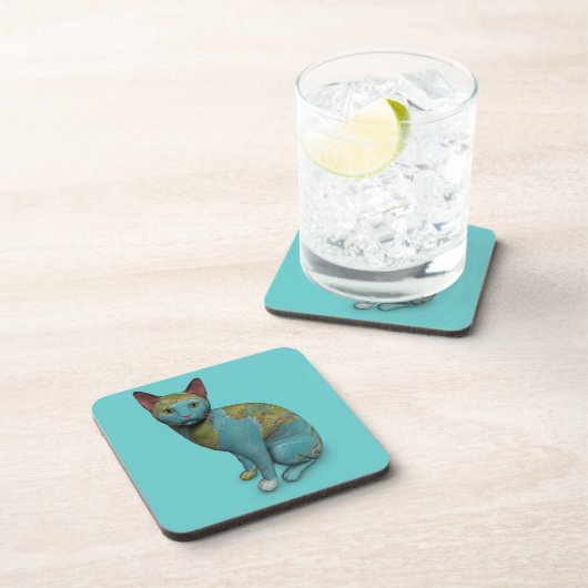 Planet Cat Getränkeuntersetzer (Rechte Seite)