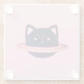 Planet Cat Glass Untersetzer (Rückseite)