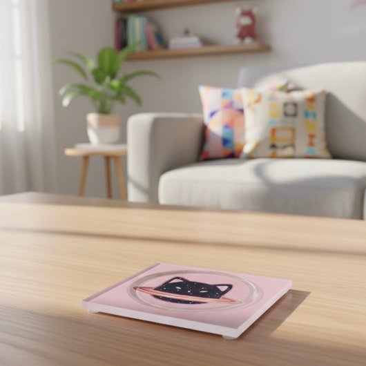 Planet Cat Glass Untersetzer