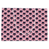 Planet Cat große Geschenktasche Große Geschenktüte (Rückseite)