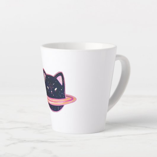 Planet Cat Latte Tasse (Rechte Ecke)