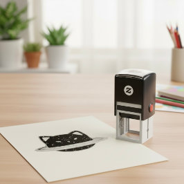 Planet Cat Selbstfarbige Briefmarke Permastempel