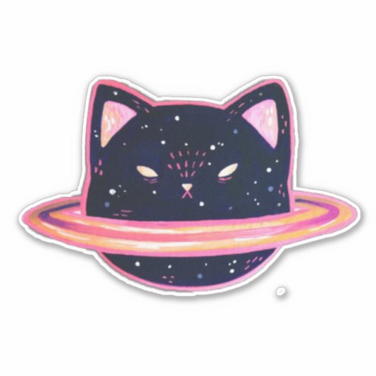 Planet Cat Sticker (Vorderseite)
