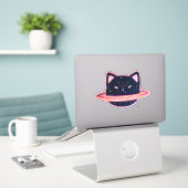 Planet Cat Sticker (Laptop auf Schreibtisch)