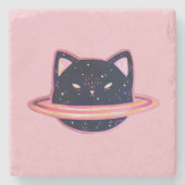 Planet Cat Stone Untersetzer (Vorderseite)