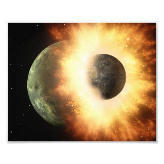 Planet Collision Space Art Fotodruck (Vorne)