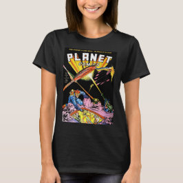 Planet-Comicen Laser Angriff Vintagen Comicen Schw T-Shirt