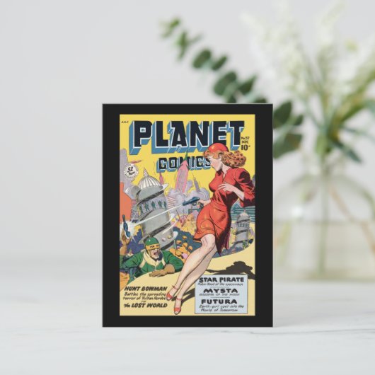 Planet-Comicen Postkarte (Stehend Vorderseite)