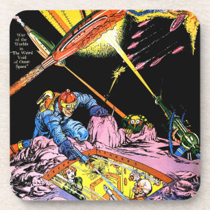 Planet Comics Laser Angriff Sci-Fi Vintage Comics Getränkeuntersetzer