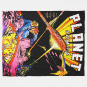 Planet Comics Laserangriff Sci-Fi Vintage Comics Fleecedecke (Vorderseite (Horizontal))