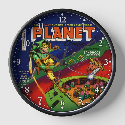 Planet Comics Uhr (Vorderseite)