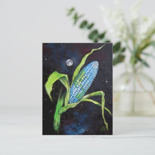Planet Corn Postkarte (Stehend Vorderseite)