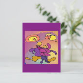 Planet Dancers Abstrakt Art Postcard Postkarte (Stehend Vorderseite)