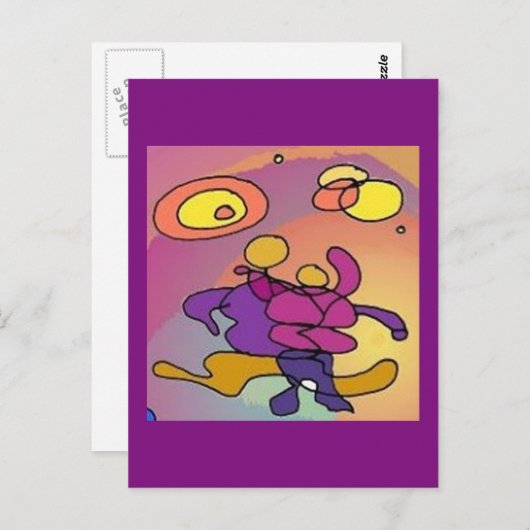 Planet Dancers Abstrakt Art Postcard Postkarte (Vorne/Hinten)