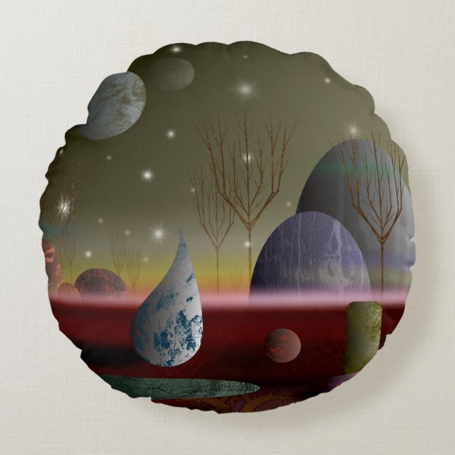 Planet der Formen rund um das Kissen (Vorderseite)