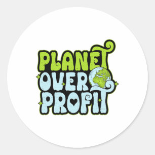 Planet des Earth Day über gewinnbringenden Umwelts Runder Aufkleber