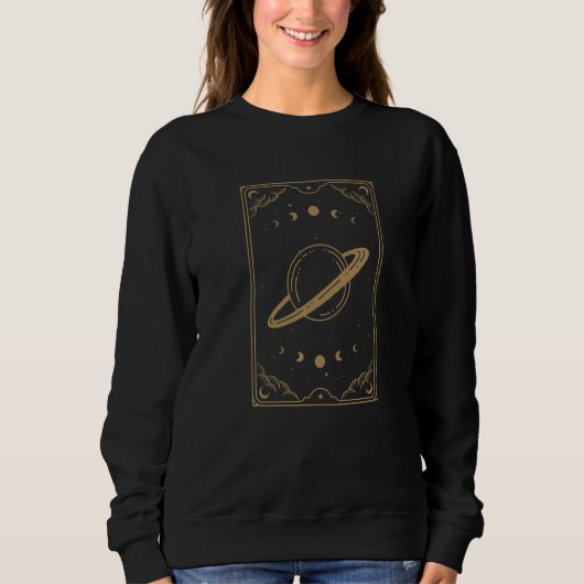 Planet des Glücks  Witchy Tarotkarten-Ästhetik Sweatshirt (Vorderseite)
