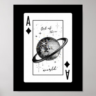 Planet Disco Poster, Trendige Disco-Kugel-Wandkuns Poster