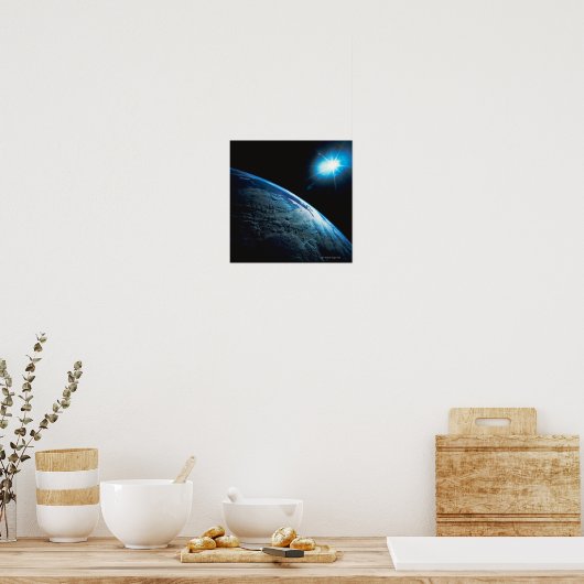 Planet Earth and Star from Space Poster (Küche)
