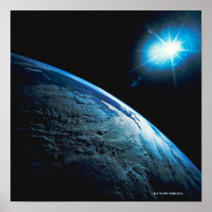 Planet Earth and Star from Space Poster