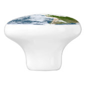 Planet Earth Blue & Green Globe aus dem Weltraum Keramikknauf (Seitenansicht)