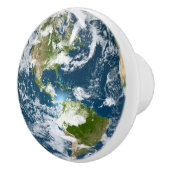 Planet Earth Blue & Green Globe aus dem Weltraum Keramikknauf (Rechts)