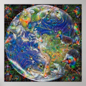 Planet Earth Deep Dream Poster (Vorne)