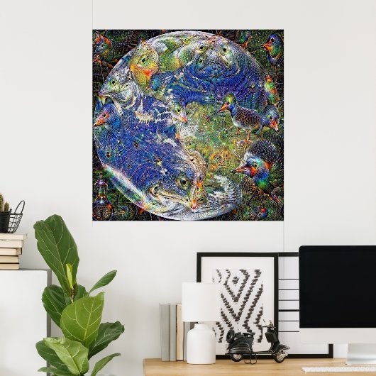 Planet Earth Deep Dream Poster (Heimbüro)