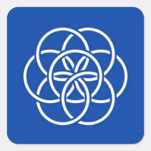 Planet earth flag quadratischer aufkleber