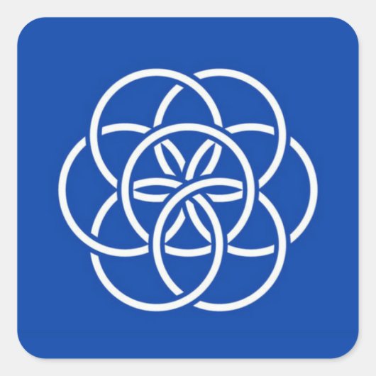 Planet earth flag quadratischer aufkleber (Vorderseite)