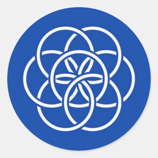 Planet earth flag runder aufkleber (Vorderseite)