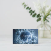 Planet Earth Floral Wreath Starry Night Visitenkarte (Stehend Vorderseite)