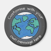 Planet Earth Globe Custom Magnet (Vorne)