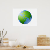 Planet Earth Globe Poster (Küche)