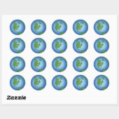 Planet Earth Green Blue Seas Green Continents Runder Aufkleber (Blatt)